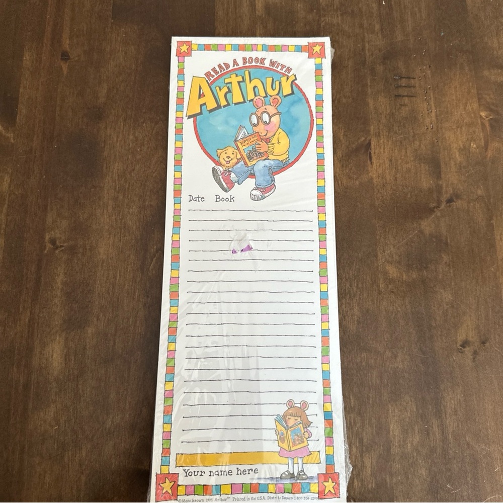 Arthur‎ Read A Book Reading Record Notepad - Marc Brown Vintage 1995 Teacher